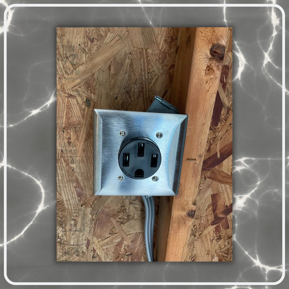 A newly installed 240V electrical outlet by Clarity Handyman Service in Raleigh, NC