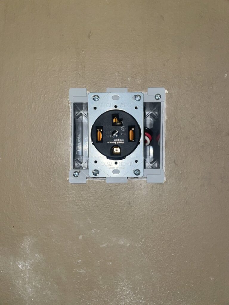Installation of a 240V electrical outlet by McCurley Electric, providing specialized power solutions in Little Rock, AR.