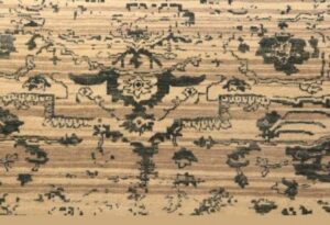 An abstract carpet design showcasing the variety offered by J and J Oriental Rug Gallery in Alexandria, VA.