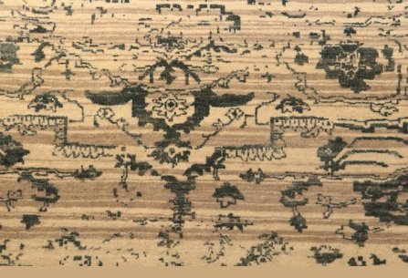 An abstract carpet design showcasing the variety offered by J and J Oriental Rug Gallery in Alexandria, VA.