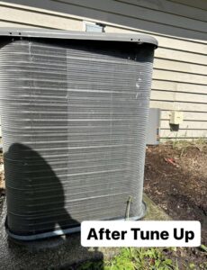 A clean outdoor air conditioning unit after a tune-up by Nacho Heating & Cooling Plus Co. in Crest Hill, IL