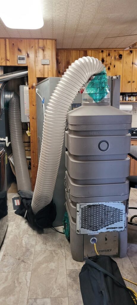A large air mover and dehumidifier unit for restoration services by Air Care & Restoration Co. in Bethlehem, PA.