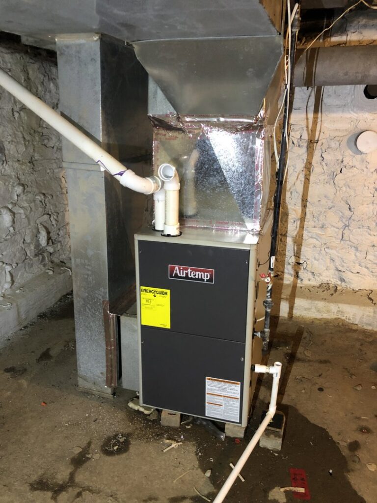 An Airtemp furnace and ductwork system installed by Inspired Heating & Cooling, Electric, Roofing, Repair LLC in Columbus, OH.