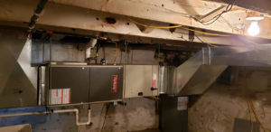 Airtemp furnace and HVAC system installation in a basement by Neumeyer Mechanical Service in Pittsburgh, PA