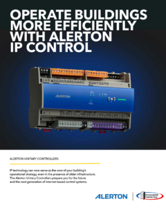 A close-up of an Alerton unitary controller, a key component for HVAC system automation by Environmental Controls Corp. in Tigard, OR.