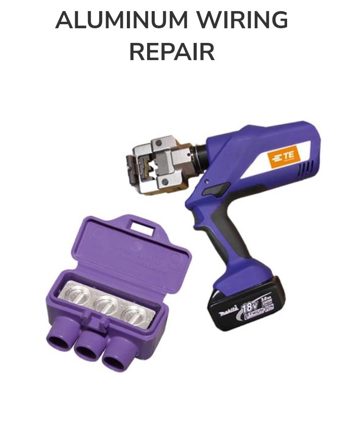 Specialized tools and connectors for aluminum wiring repair, a service offered by Certified Electrician Albuquerque NM.