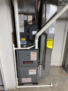 An Amana indoor furnace and air handler unit installation by Gold Standard Heating and Cooling in Parkersburg, WV.