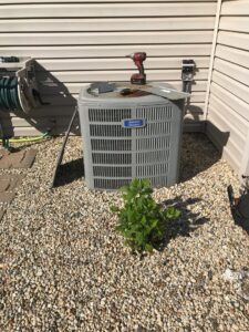 An American Standard outdoor AC unit after service by Wight's Heating & Air Conditioning in Rockford, IL