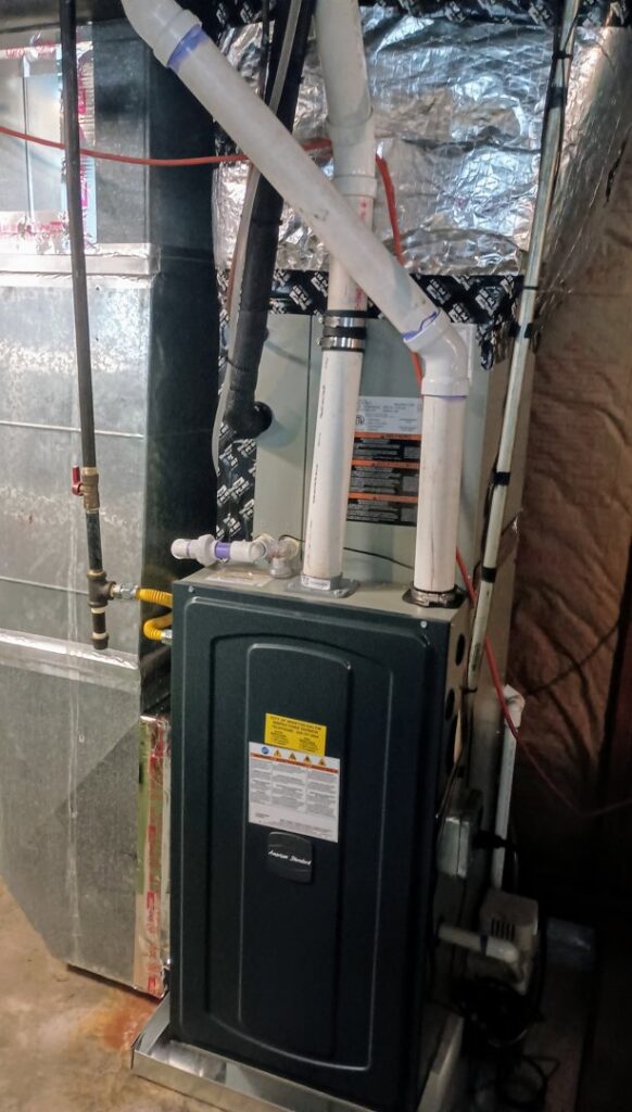 An American Standard HVAC furnace and air handler installation by Barnette Heating and A/C in Mocksville, NC.