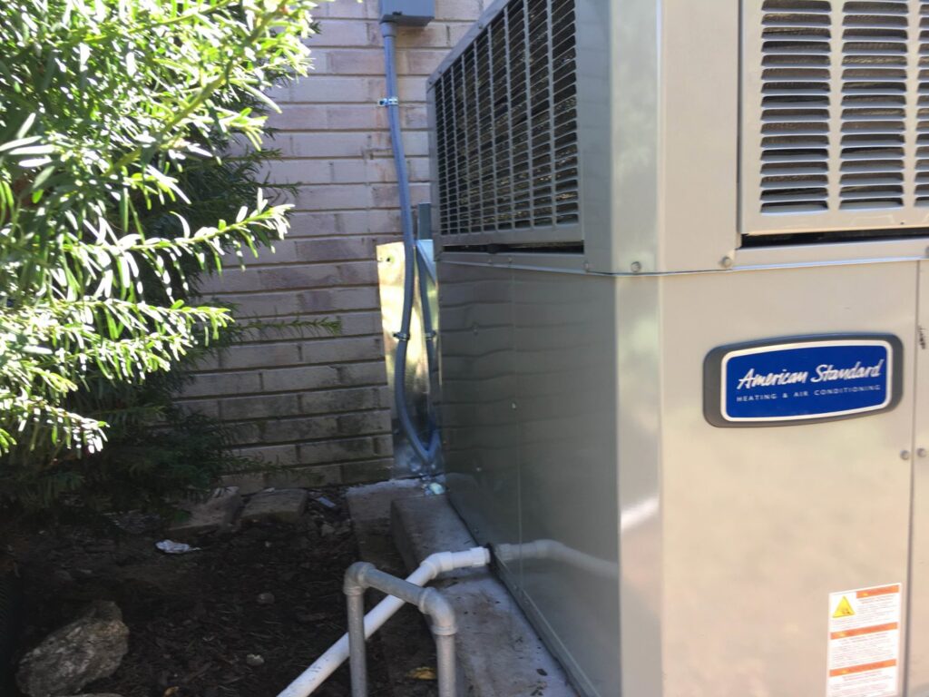 An American Standard HVAC unit installed outside a home by A&A HVAC and Electrical LLC in Nashville, TN.