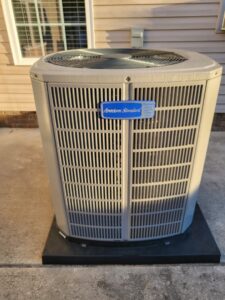 A modern American Standard outdoor HVAC unit installed by Comfort Zone of the Carolinas in Rock Hill, SC.