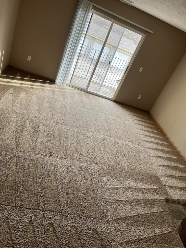 Apartment carpet cleaning service with fresh vacuum lines by Midwest Carpet Rescue in Omaha, NE.