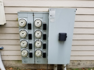 Electric meters and a main electrical panel for an apartment complex by Cargo Electric LLC in Philippi, WV