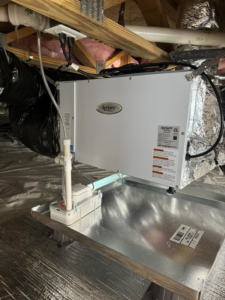 An Aprilaire whole-home humidifier or air purifier unit installed with ductwork by 511Comfort, LLC in Nashville, TN.