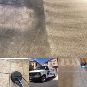 Large area rugs being cleaned outdoors, showing a clear before and after result by Triple J Carpet Cleaning in North Las Vegas, NV.
