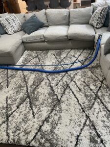 Professional area rug cleaning equipment in use on a patterned rug by GTS future cleaning services in Los Angeles, CA