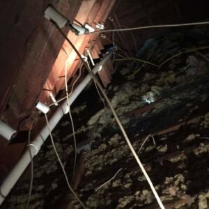 Attic electrical conduit and wiring installation by Crown Enterprises Electrical Contracting in Omaha, NE.