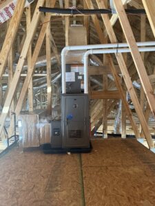 An attic furnace and air handler unit installation by Brad Emberton's HVAC in Owensboro, KY.
