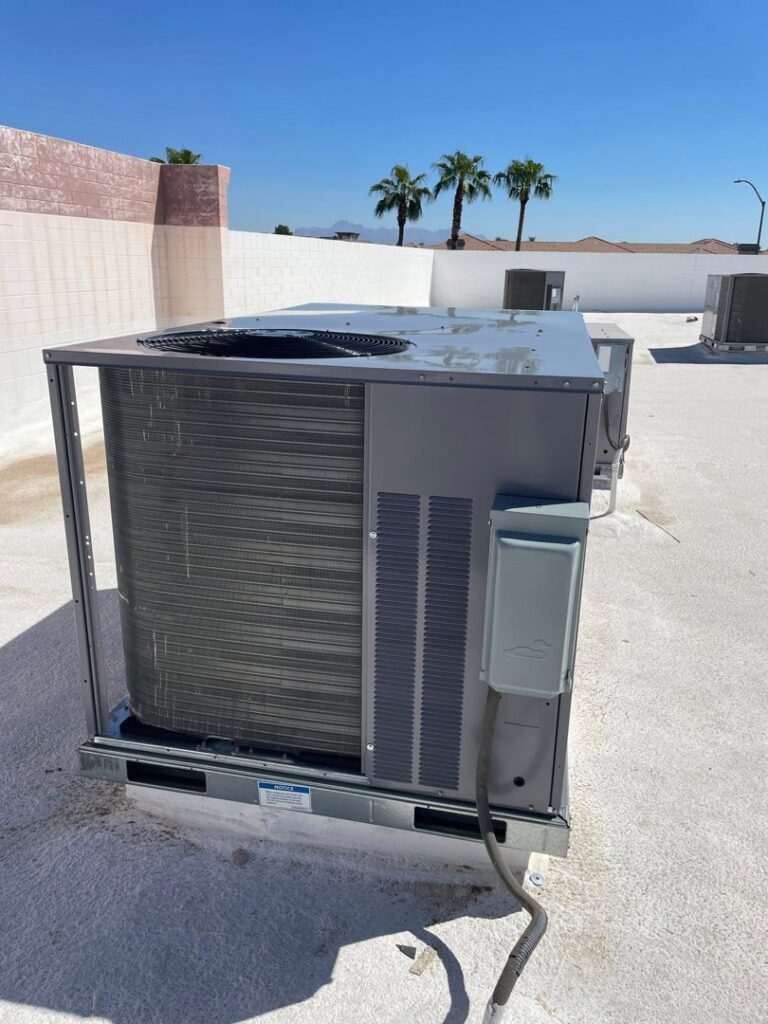 An indoor furnace and air handler unit installed in an attic by Klee's Climate Control in Mesa, AZ.