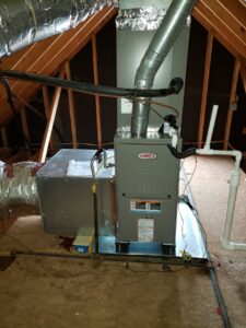 An attic HVAC system installation with a Lennox furnace by Service Experts Memphis in Memphis, TN.