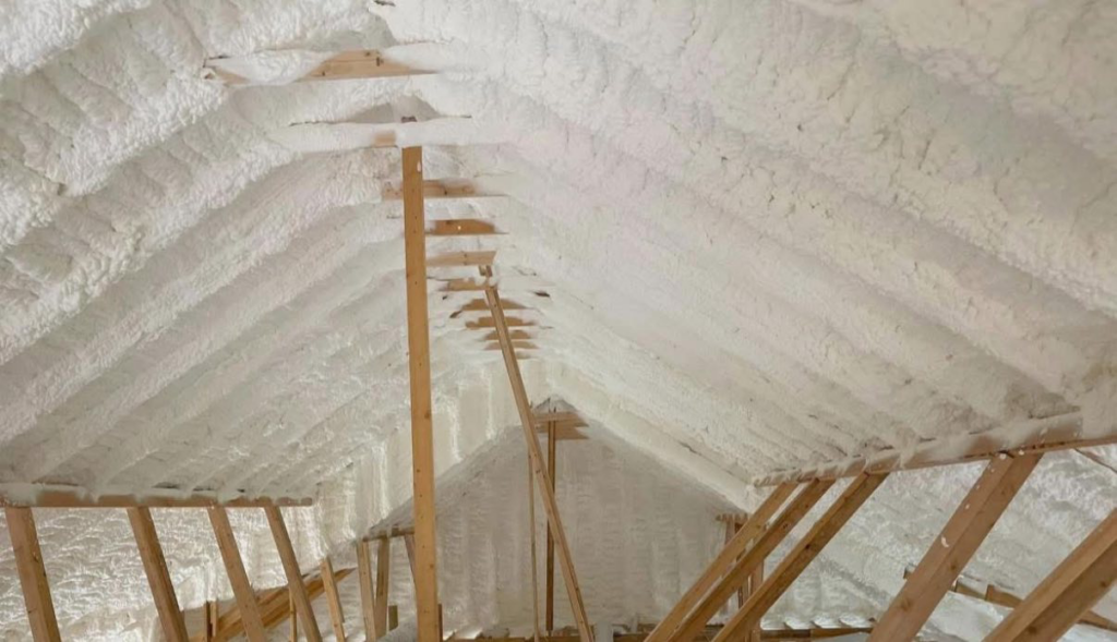Attic spray foam insulation installation for energy efficiency by Bennett Heating, Cooling & Electrical in Batesville, AR