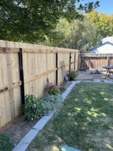 Backyard wood privacy fence installation by Builders choice Fence, Deck & Patio Covers in Nampa, ID
