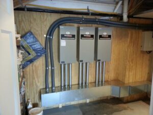 Basement electrical panel and conduit installation by Boyland Electric Inc. in Laytonsville, MD.
