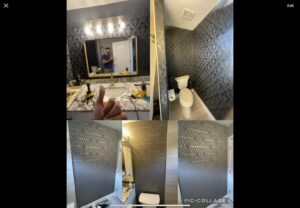 Bathroom renovation collage showing a ceiling HVAC vent by AZ Remodeling & Handyman LLC in Scottsdale, AZ