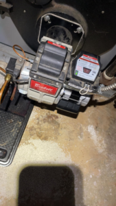 A Beckett oil burner, part of a heating system, being serviced by Viking Mechanical LLC, an HVAC contractor in Rapid City, SD.