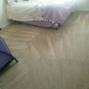 A bedroom carpet with fresh cleaning lines after professional service by Just Right Carpet Cleaning of Goose creek moncks corner in North Charleston, SC.