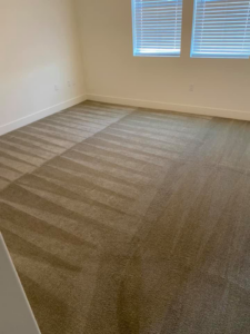 A clean bedroom carpet showing professional cleaning lines from Scott Carpet Cleaning OC in Anaheim, CA