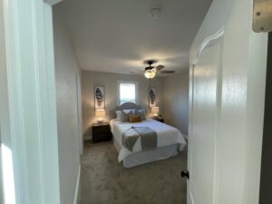 A bedroom featuring a newly installed ceiling fan by Denny Power Solutions in Virginia Beach, VA
