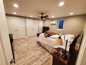A mini-split AC unit professionally installed in a bedroom by Home Solutions Center in Bethlehem, PA.