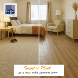 A bedroom featuring soft carpet flooring, showcasing options from AFB Floors in Kent, WA