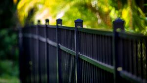 A sleek black ornamental fence installed for a residential property by Hitz Fence in Lebanon, PA.