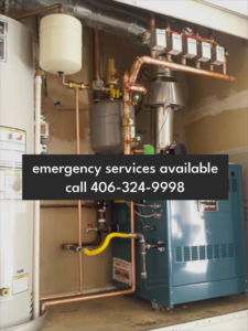 A professionally installed boiler and water heater system with copper piping by Sleeping Giant Mechanical in Helena, MT.