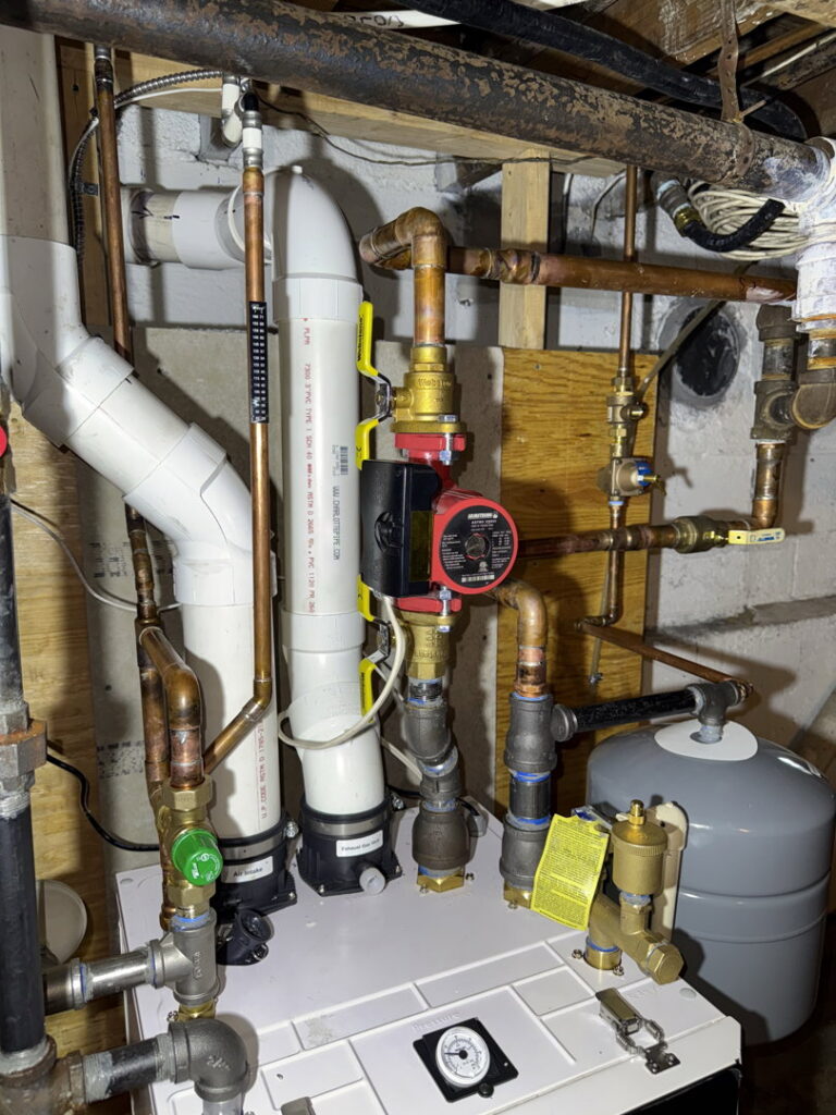 A complex boiler and water heating system installation by Zongora Comfort Solutions LLC in Allentown, PA.