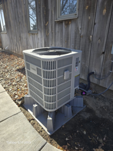 An outdoor Bosch air conditioner unit installed by Reliance Heating & Cooling in Yankton, SD.