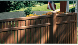 A classic brown wooden privacy fence installed by Austintown Fence in Youngstown, OH.