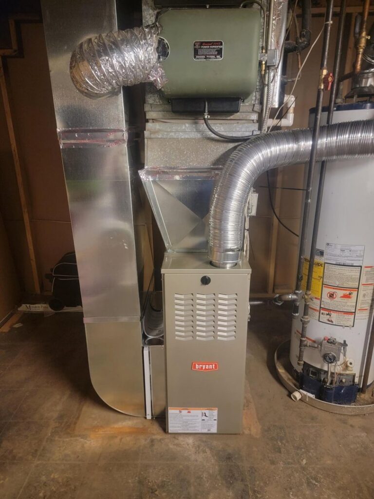 A new Bryant furnace and water heater installation by Proficient Heating & Cooling in Livonia, MI.