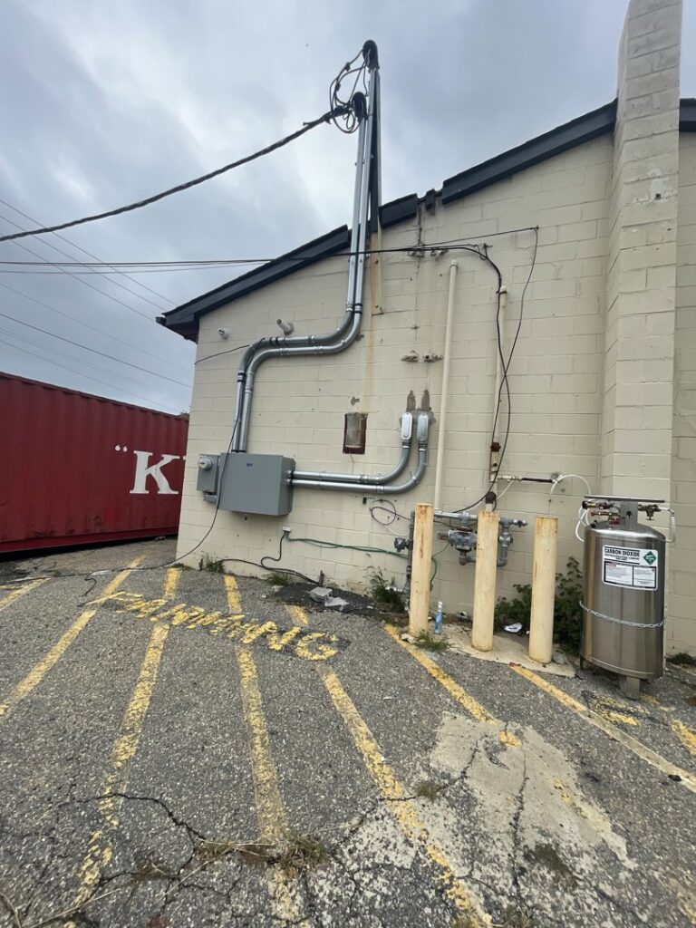 An exterior view of a building showing a complete electrical service upgrade by BYLIS Electric LLC in Allentown, PA.