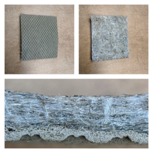 Various carpet and padding material samples displayed by Boise Rug Shop in Boise, ID.