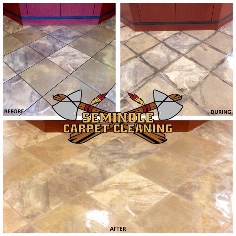 Before and after comparison of a living room carpet cleaning job by Seminole Carpet Cleaning in Tallahassee, FL