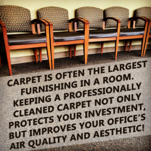 An informational graphic about the benefits of professional carpet cleaning from Jones Carpet Care LLC in Huntsville, AL.