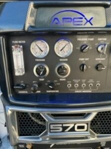 Close-up of professional Apex 570 carpet cleaning equipment used by Precise Carpet Care in Albuquerque, NM.