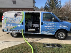 Elite Clean Steamers van with professional carpet cleaning equipment ready for a job in Indianapolis, IN