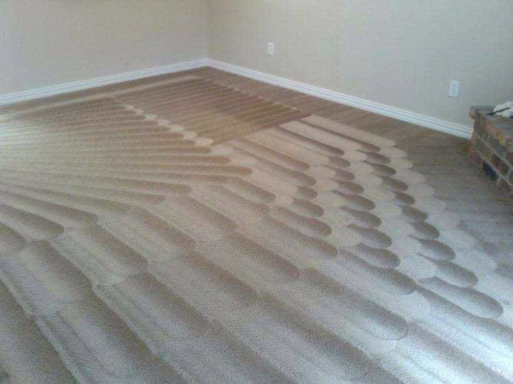 A carpet being professionally cleaned with visible patterns from the cleaning machine by Namco Corpus Christi Distributing Inc. in Corpus Christi, TX