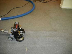 A professional carpet cleaning machine actively cleaning a carpet for Alexandria Green Carpet & Rug Cleaning in Alexandria, VA.
