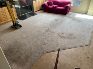 A professional carpet cleaning machine in a living room, ready for service by Orozco's Janitorial Services LLC in Escondido, CA.