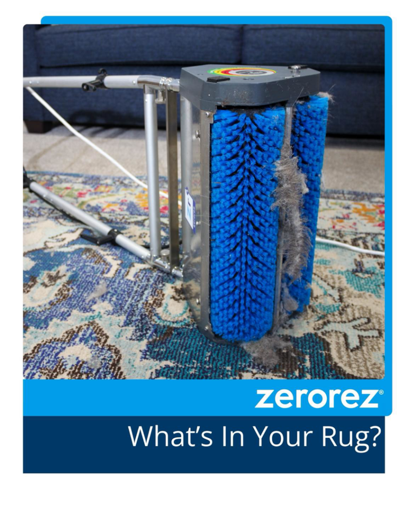 A carpet cleaning machine actively removing dirt and lint from a patterned rug by Zerorez Nashville, TN